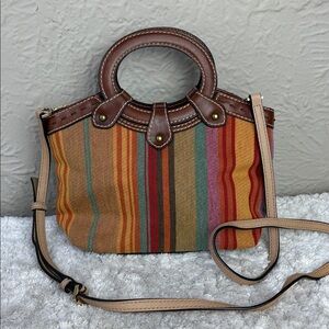 Fossil Multicolor Striped Crossbody Handbag